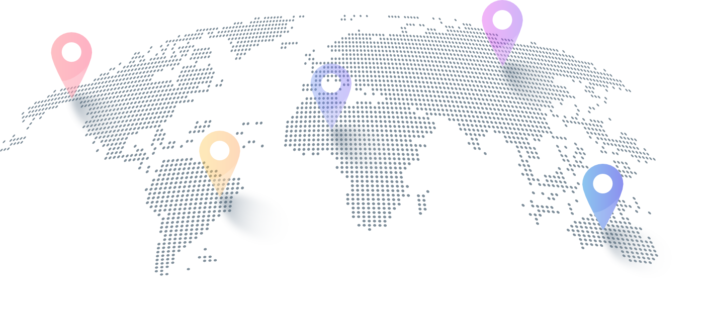 World Map with Location Markers